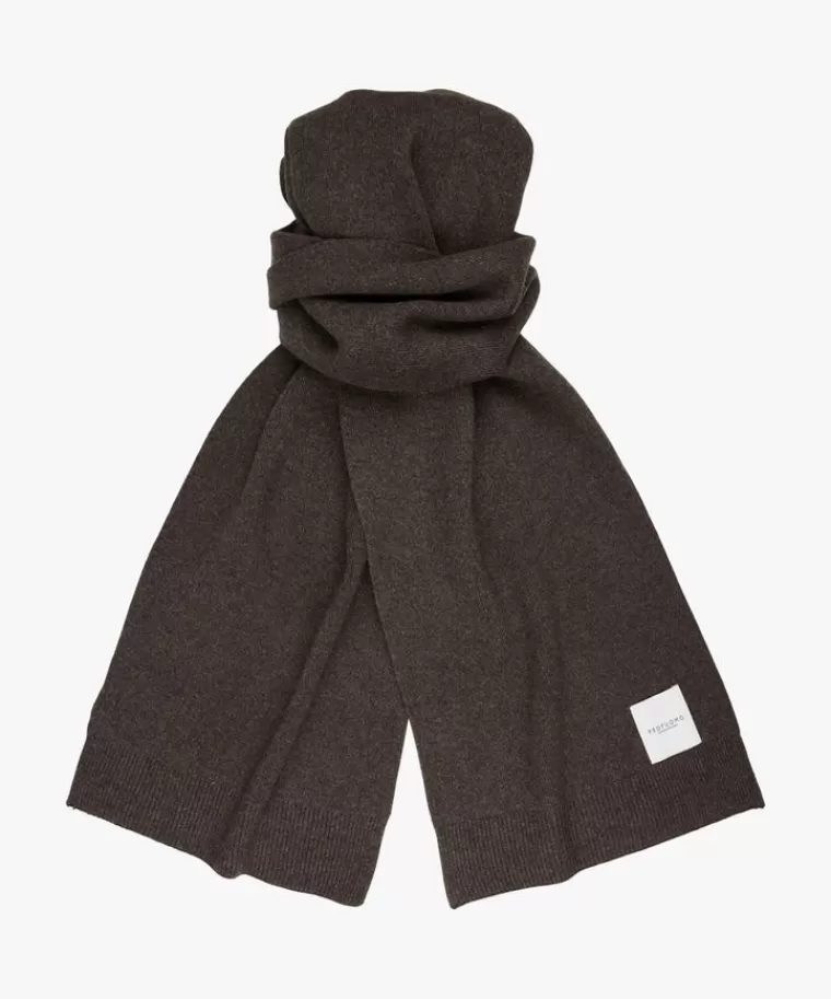 Profuomo Donker bruine wol knitted sjaal DonkerBruin Best Sale