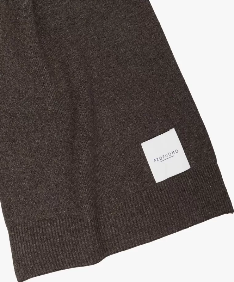 Profuomo Donker bruine wol knitted sjaal DonkerBruin Best Sale