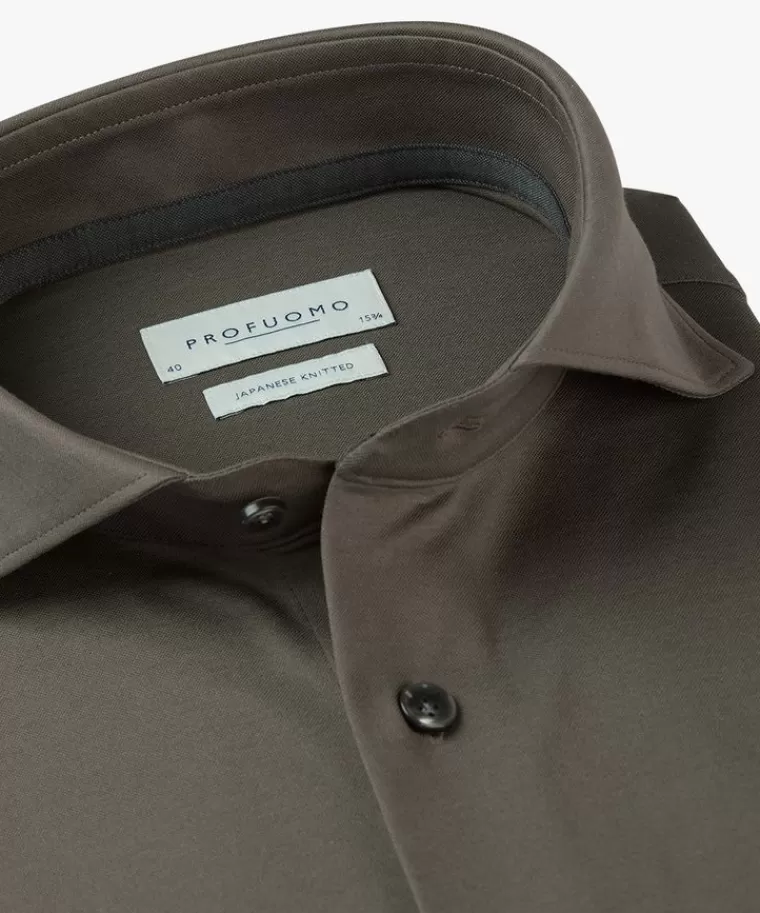 Profuomo Double dye Japanese knitted overhemd Donkergroen Online