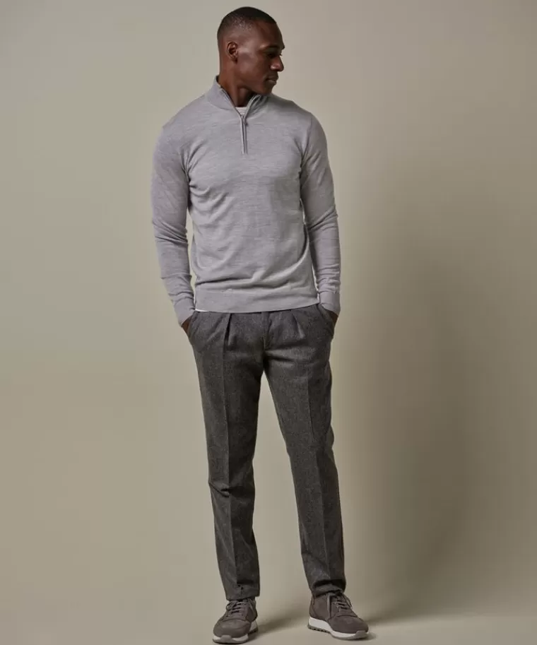 Profuomo merino half zip Grijs Store