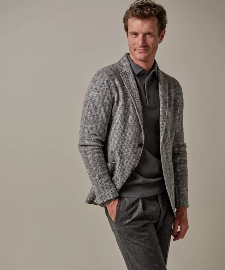 Profuomo Grijs mélange knitted colbert Midgrijs Discount