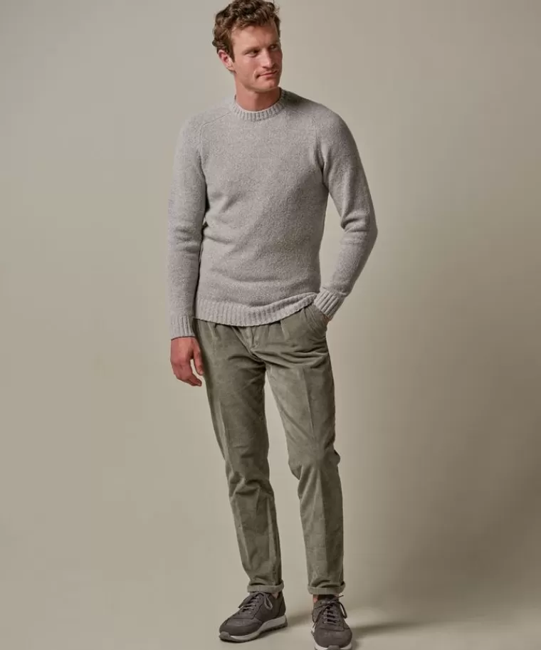 Profuomo Grijze boiled wollen crewneck Grijs Discount