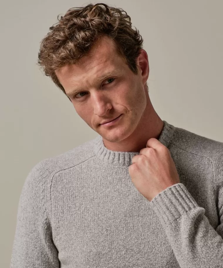 Profuomo Grijze boiled wollen crewneck Grijs Discount