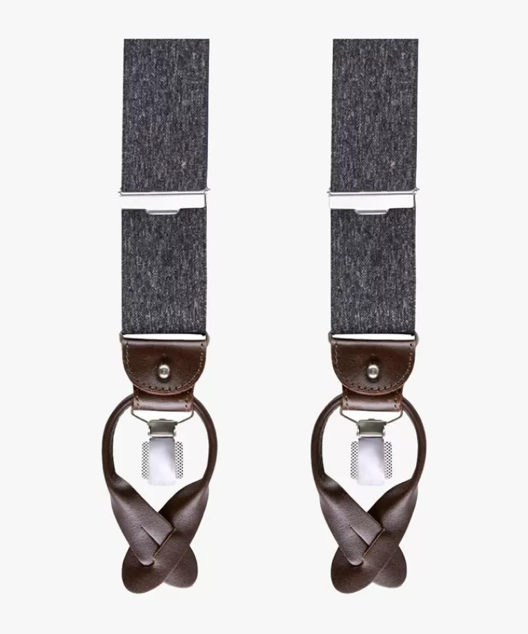 Profuomo Grijze mélange bretels Grijs New
