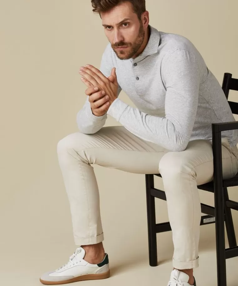 Profuomo Grijze single jersey polo Grijs Outlet