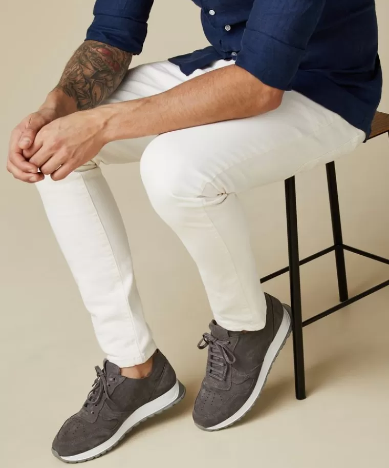 Profuomo Grijze suède runner Grijs Cheap