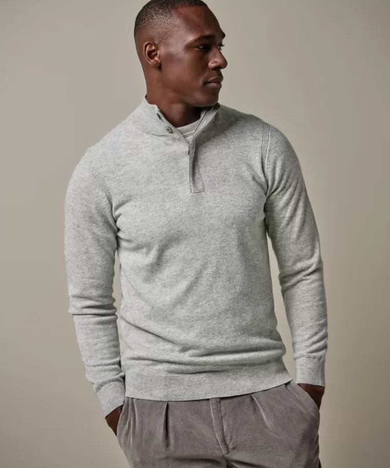 Profuomo Grijze wol mix half zip Grijs Sale