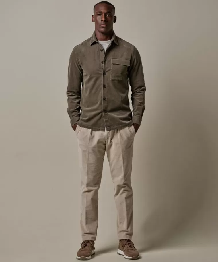 Profuomo corduroy overshirt Groen Best