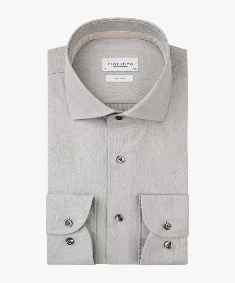 Profuomo Groen dobby overhemd Midgroen Outlet