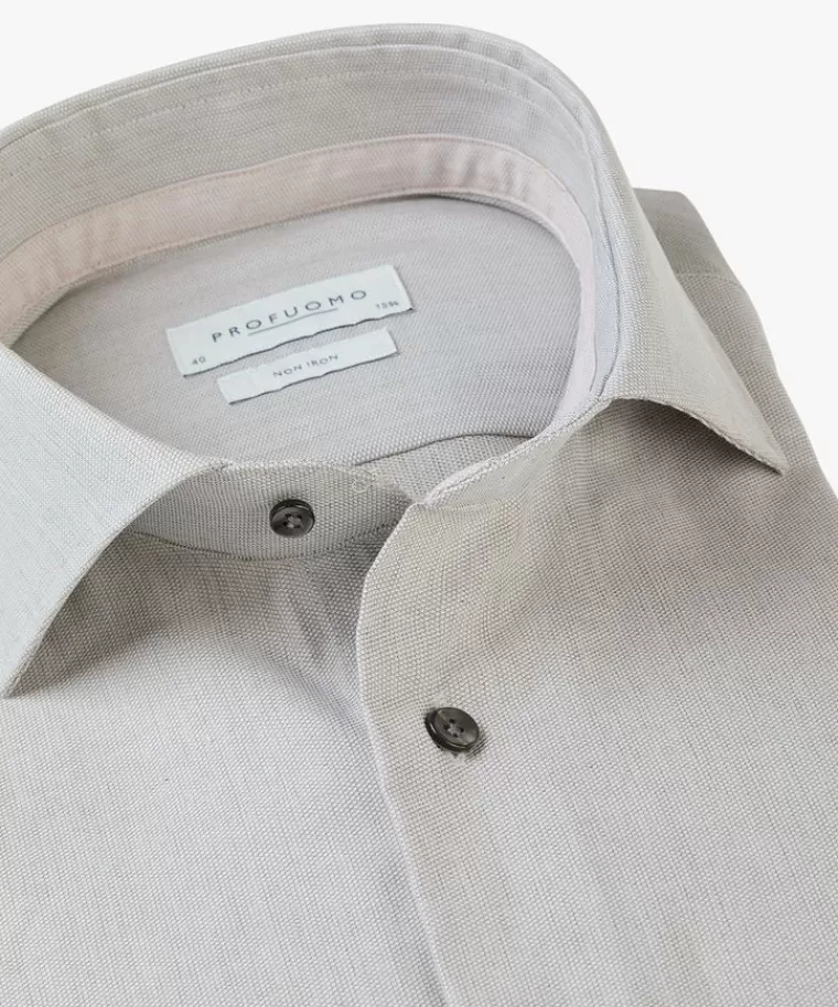Profuomo Groen dobby overhemd Midgroen Outlet
