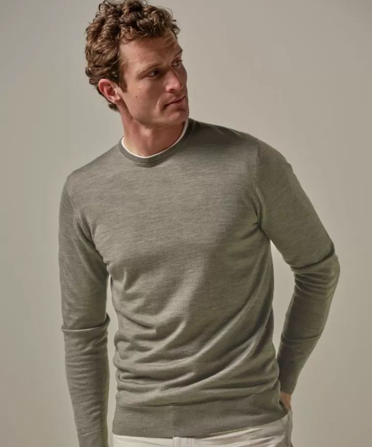 Profuomo merino crewneck Groen Online
