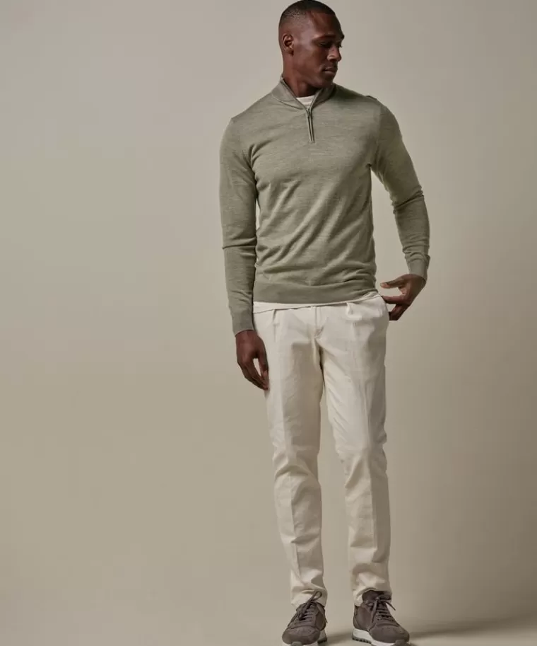 Profuomo e merino half zip Groen Shop