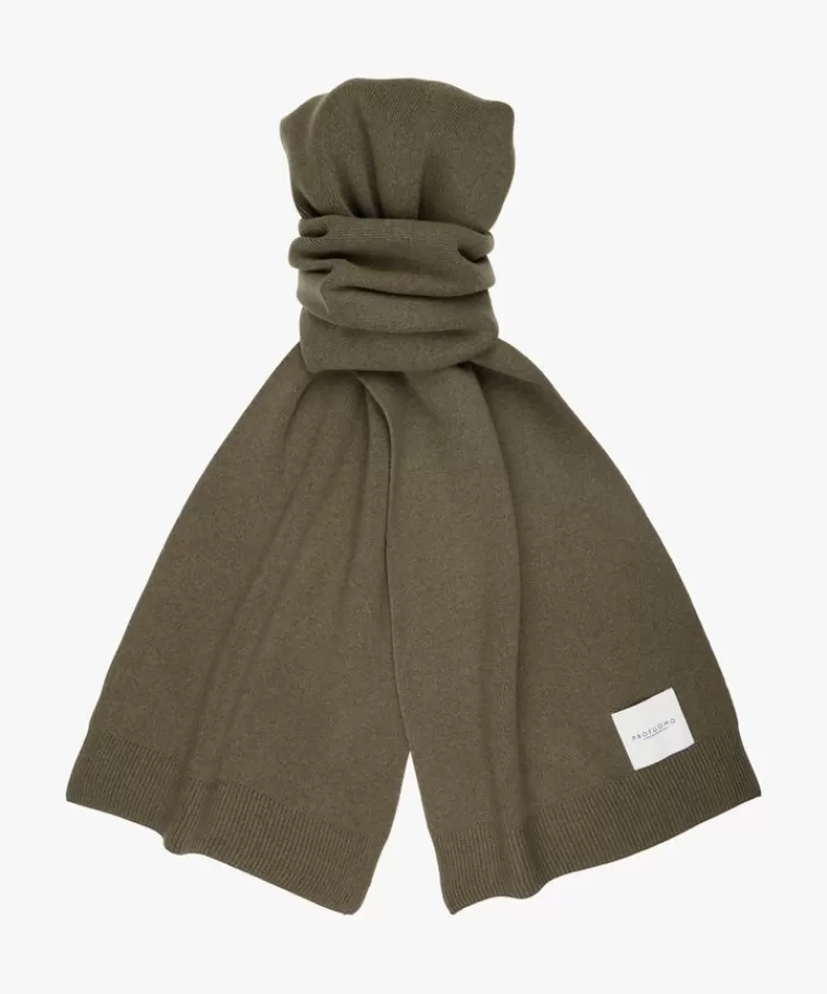 Profuomo Groene wol knitted sjaal Donkergroen Cheap