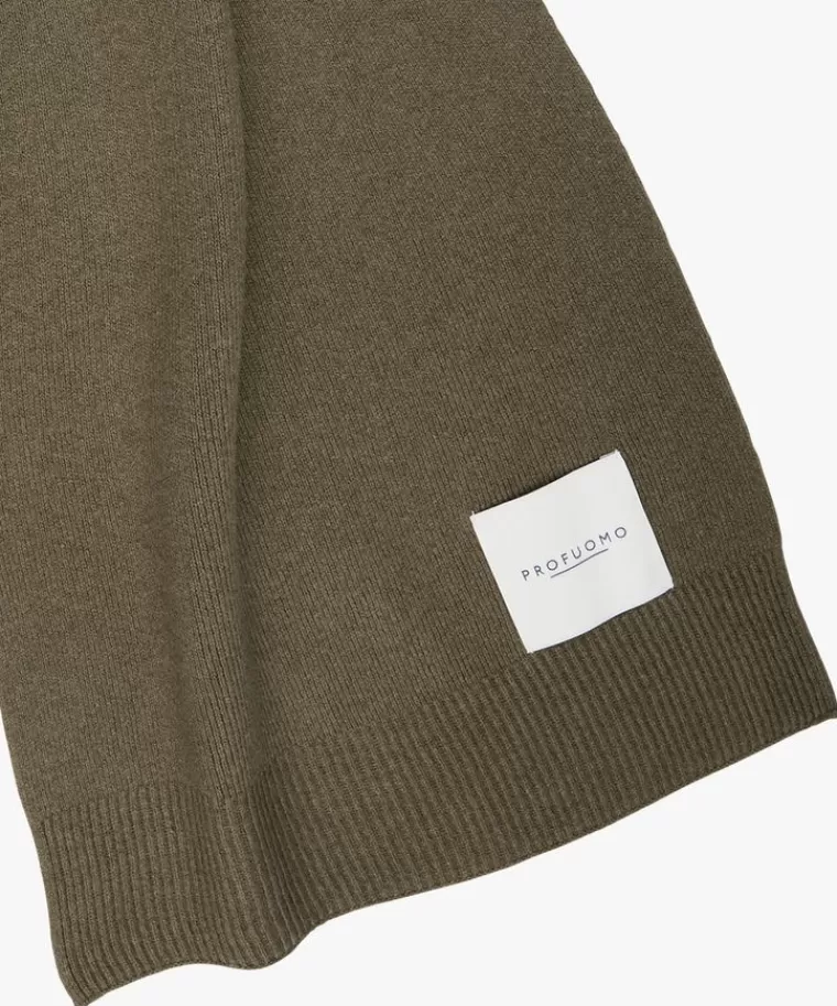 Profuomo Groene wol knitted sjaal Donkergroen Cheap