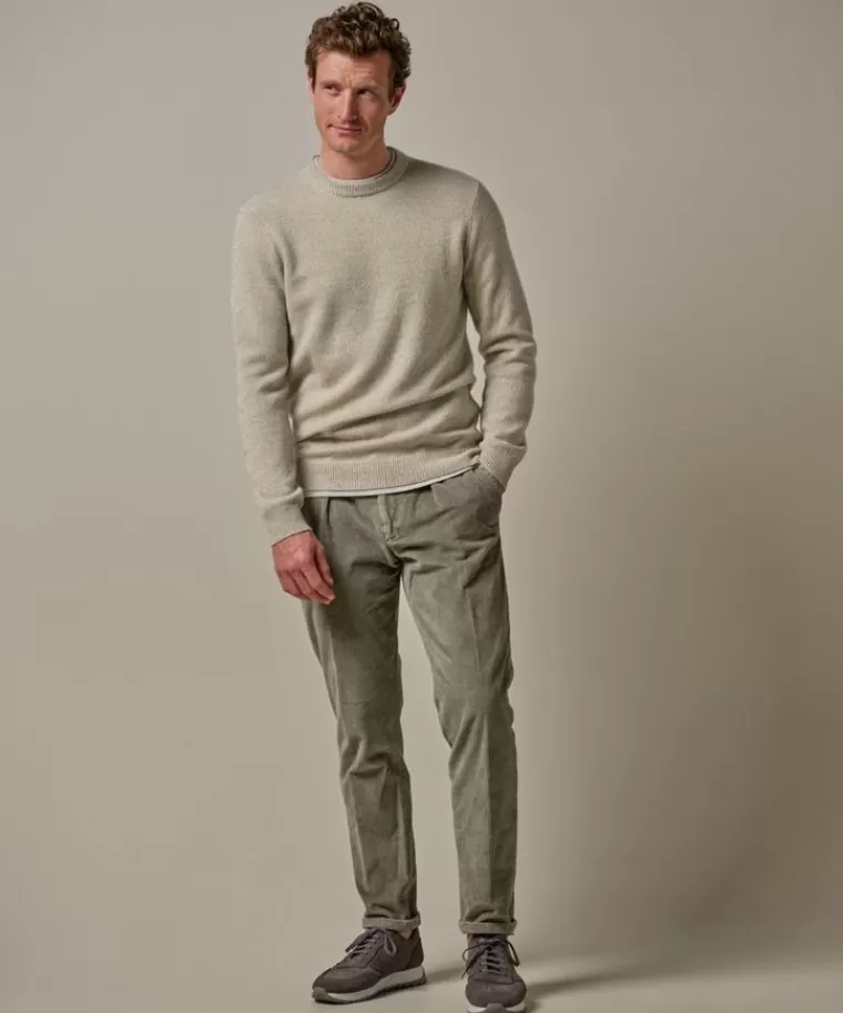 Profuomo Groene wollen crewneck Lichtgroen Cheap