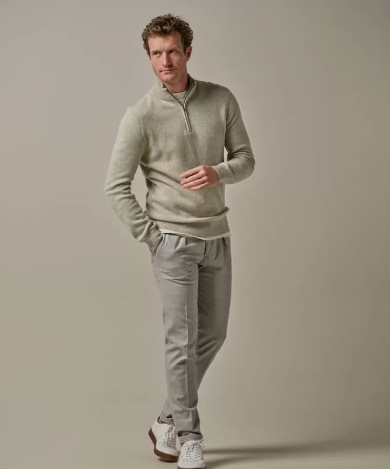 Profuomo Groene wollen half zip Lichtgroen Online