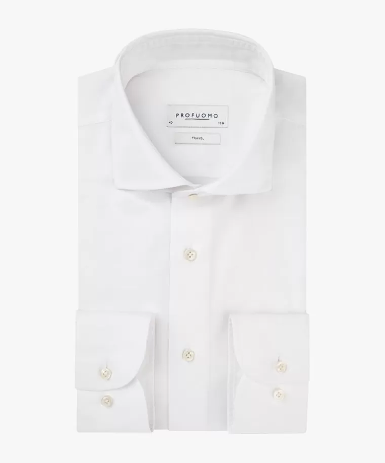 Profuomo Het travel overhemd Wit Best
