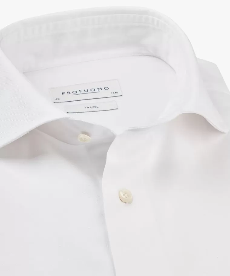 Profuomo Het travel overhemd Wit Best