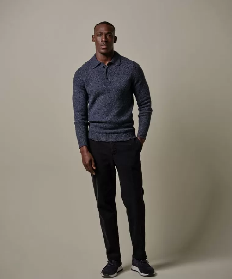 Profuomo boiled wollen polo Navy Cheap