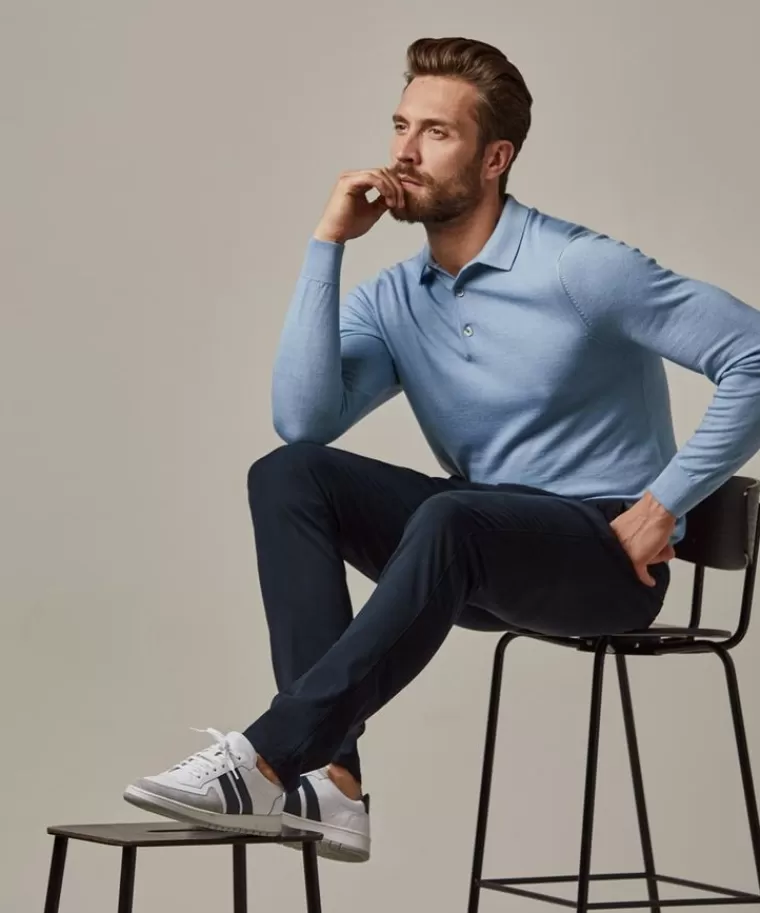 Profuomo garment dye chino Navy Outlet