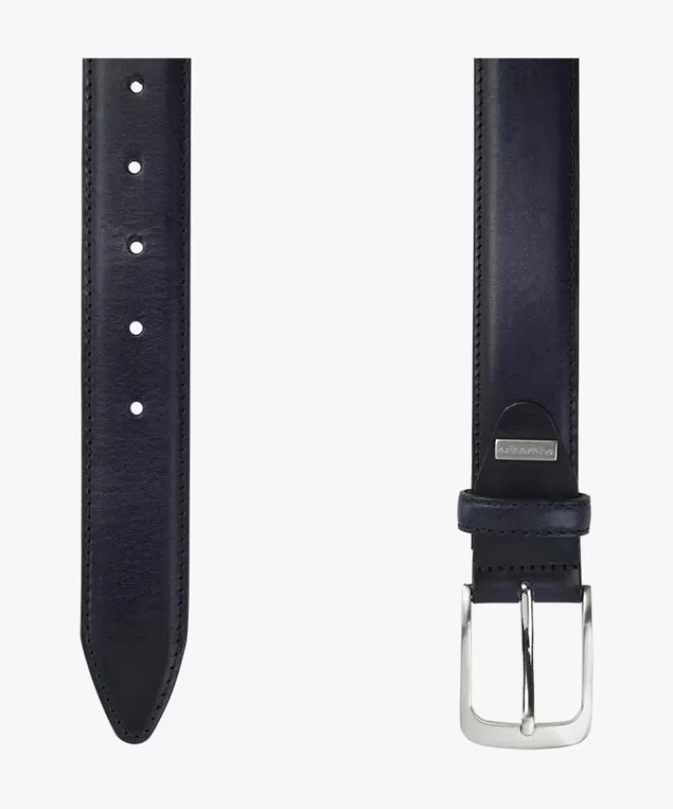 Profuomo hand gepoetste riem Navy Outlet