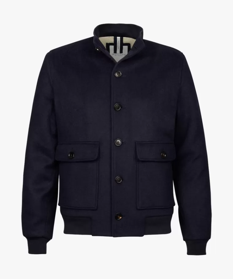 Profuomo knitted bomber Navy Shop