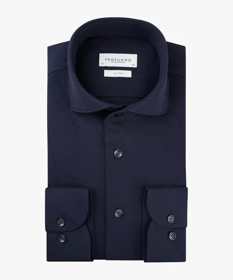 Profuomo knitted overhemd Navy Flash Sale
