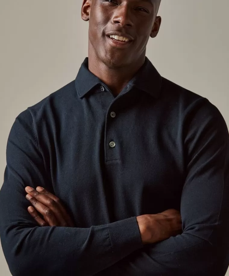 Profuomo luxury basic one piece polo Navy Clearance