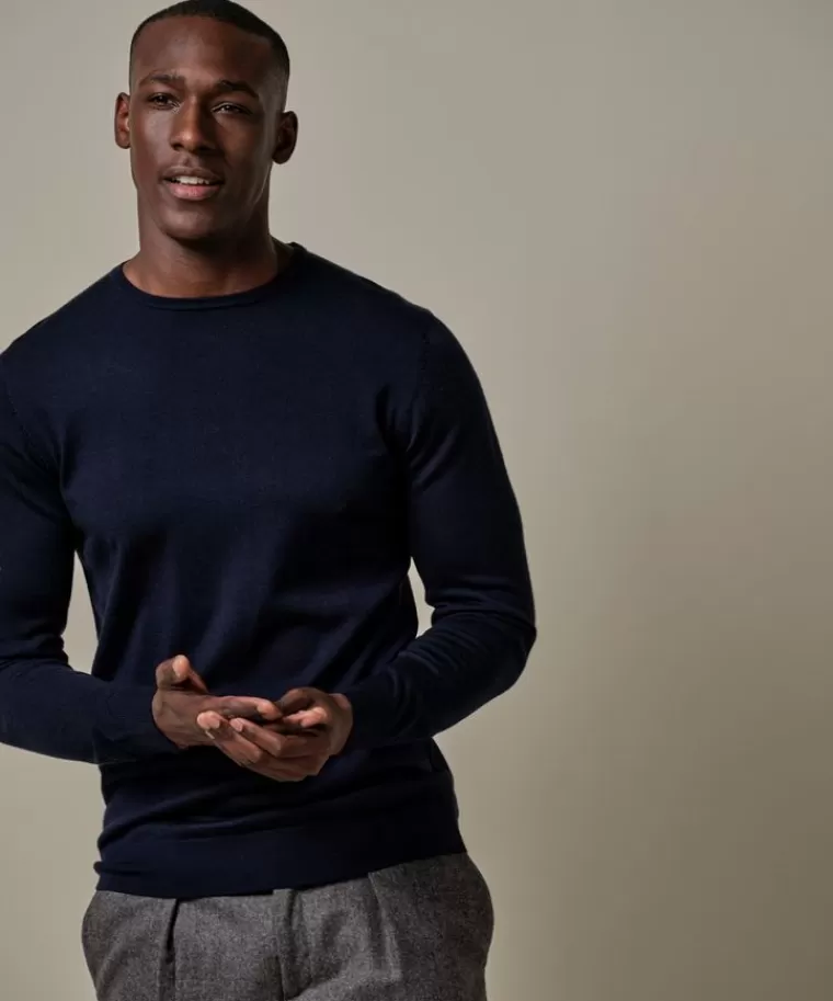 Profuomo merino crewneck Navy Sale