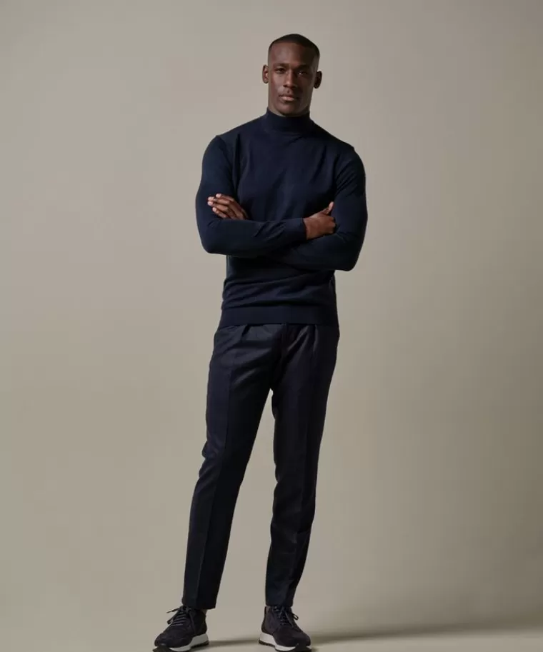 Profuomo merino mockneck Navy Best Sale