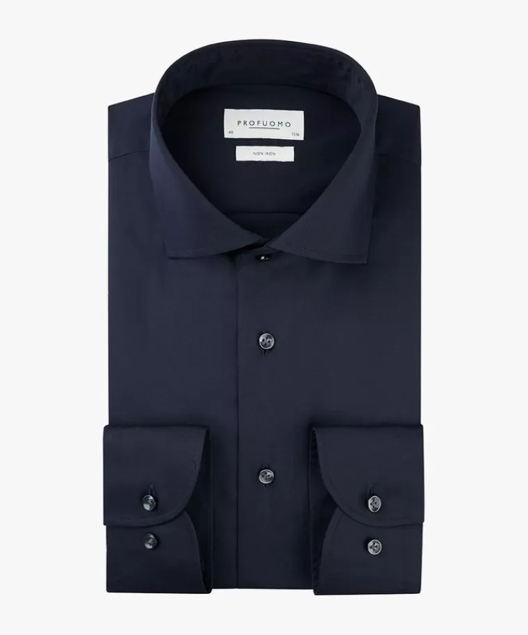 Profuomo twill overhemd extra LM Navy Flash Sale