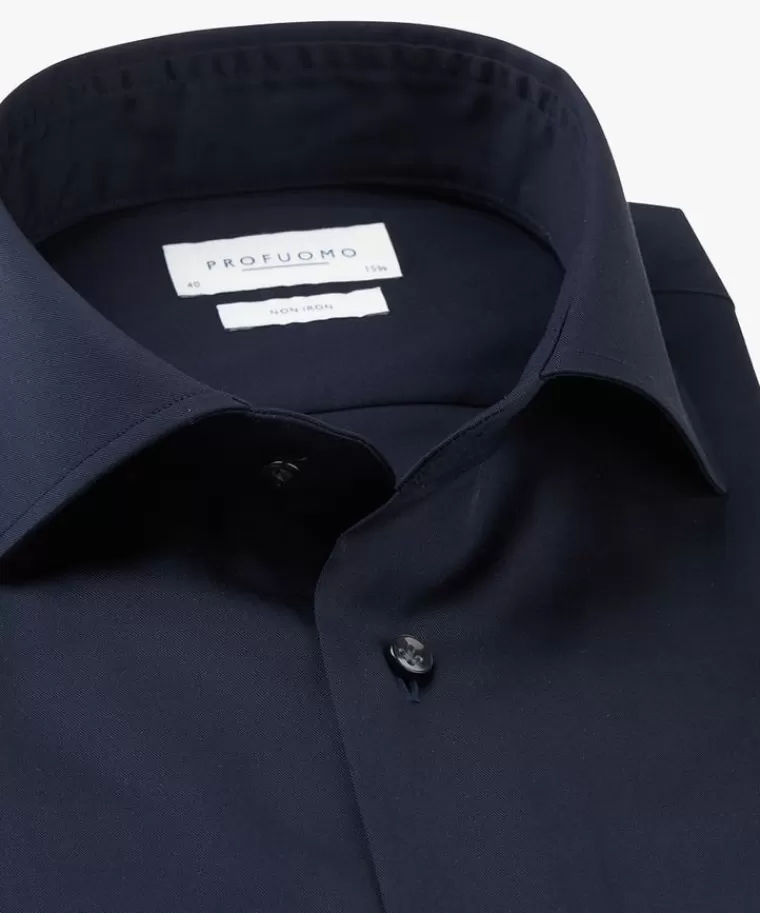 Profuomo twill overhemd extra LM Navy Flash Sale