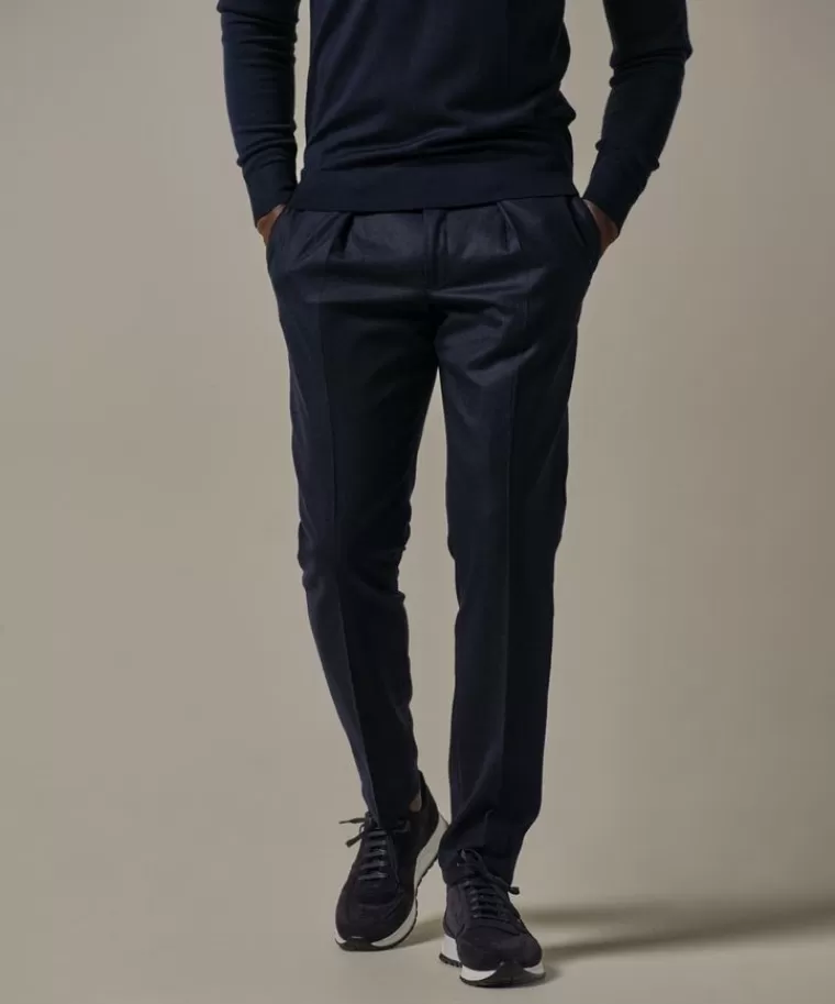 Profuomo wol flanel relaxed fit Navy Online