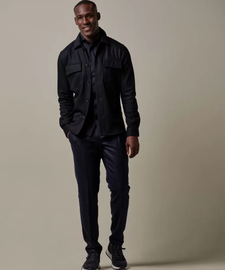 Profuomo wol knitted overshirt Navy Sale