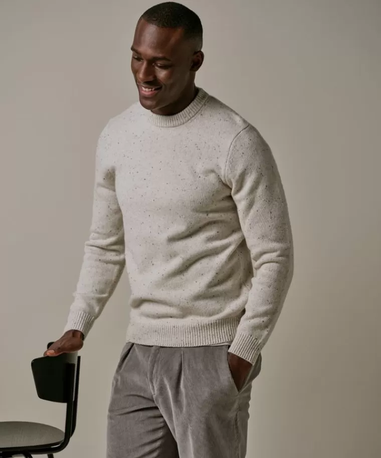 Profuomo Off white donegal crewneck Off-white Discount