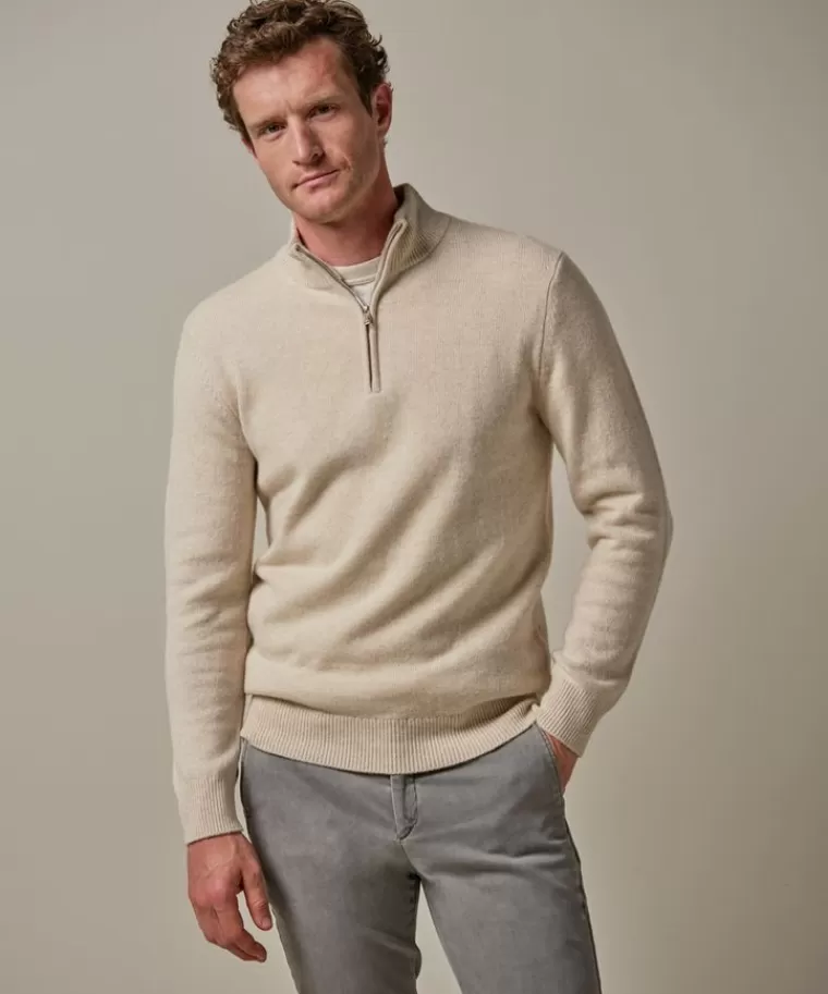 Profuomo Off white wollen half zip Off-white Online