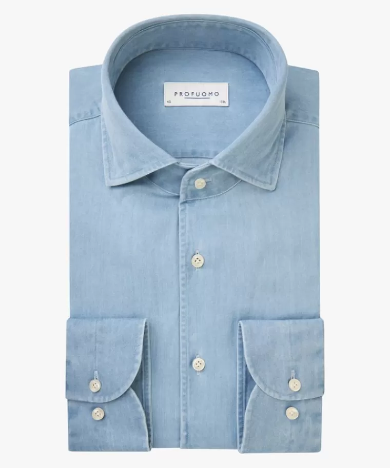 Profuomo One piece denim overhemd Indigo Clearance