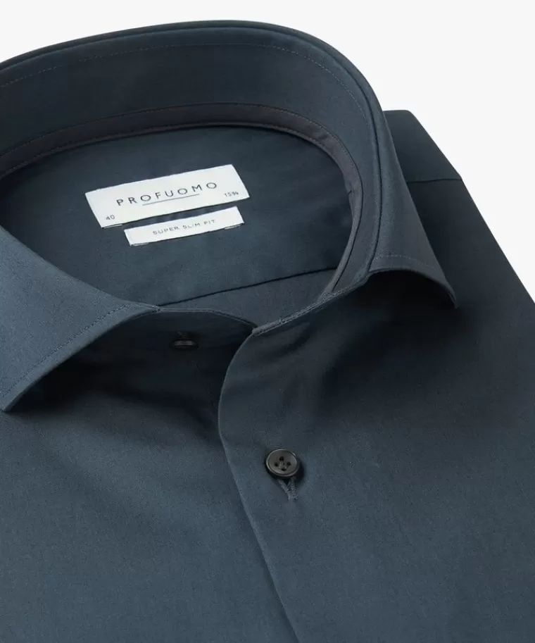 Profuomo super slim-fit stretch overhemd Petrol Best Sale