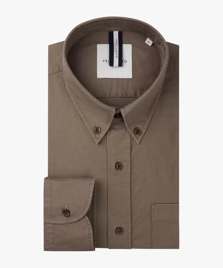 Profuomo Relaxed fit overhemd Taupe Clearance