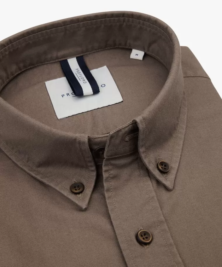 Profuomo Relaxed fit overhemd Taupe Clearance
