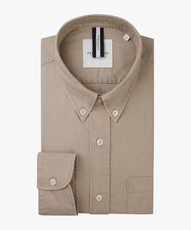 Profuomo Relaxed fit overhemd Beige Shop