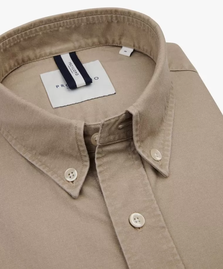 Profuomo Relaxed fit overhemd Beige Shop