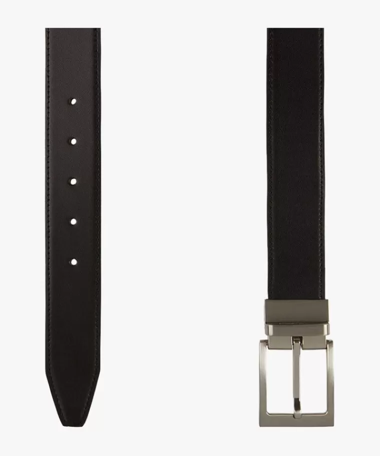 Profuomo Reversible lederen riem Zwart Flash Sale