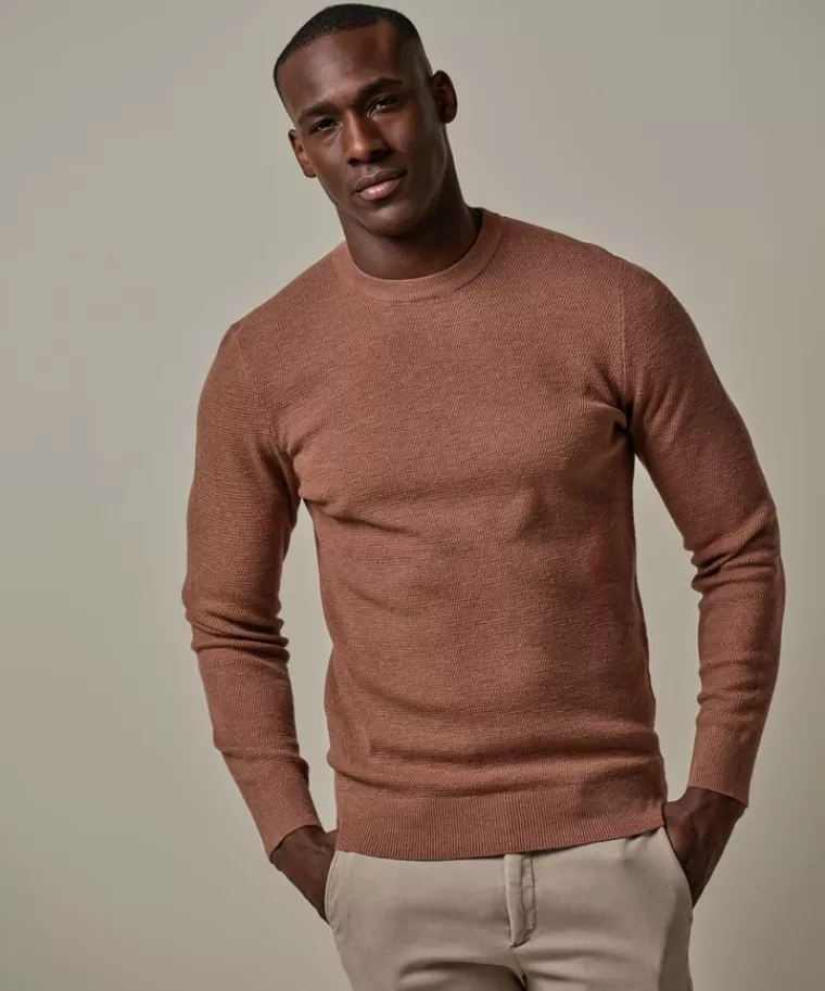 Profuomo structuur crewneck Roest Sale