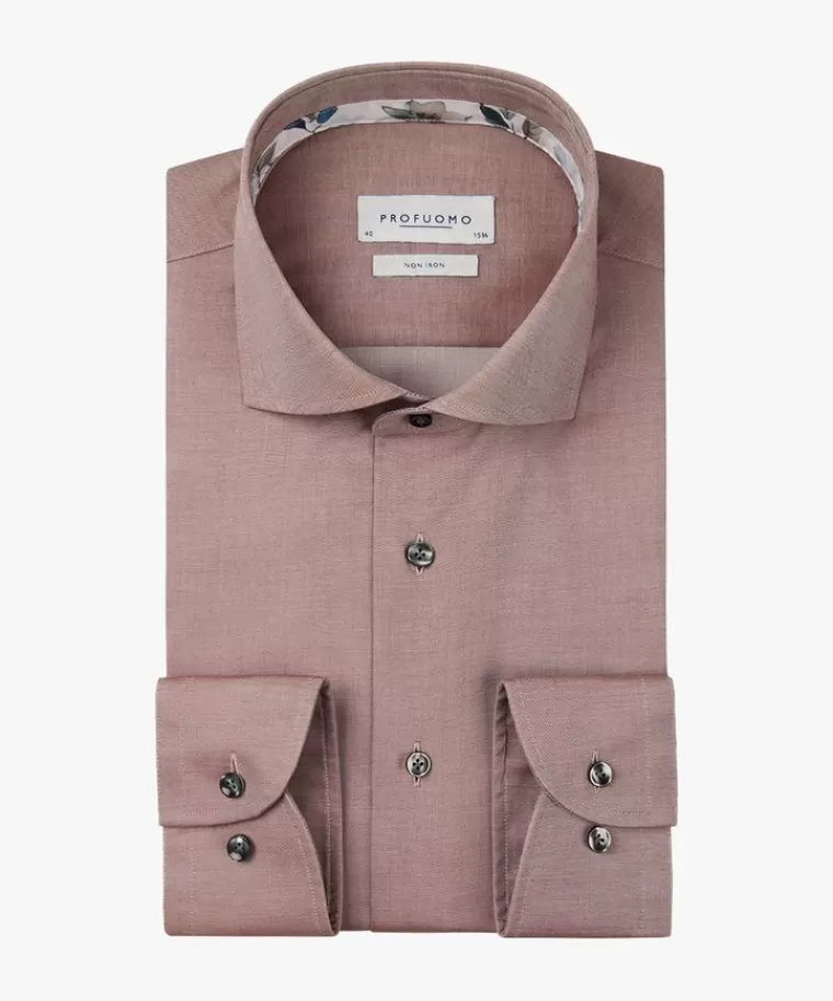 Profuomo Rood twill overhemd TuscanRed Flash Sale
