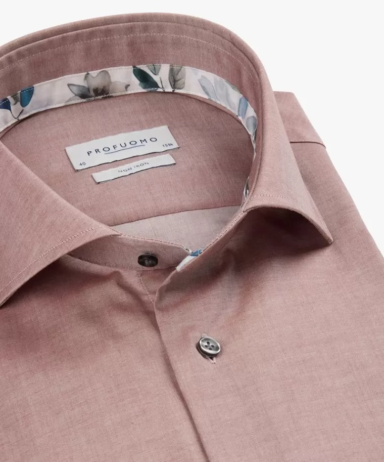 Profuomo Rood twill overhemd TuscanRed Flash Sale
