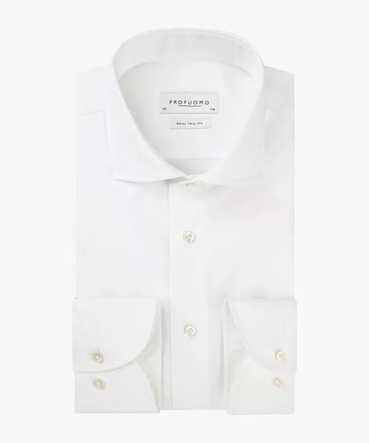 Profuomo Royal twill No 6 Wit Flash Sale