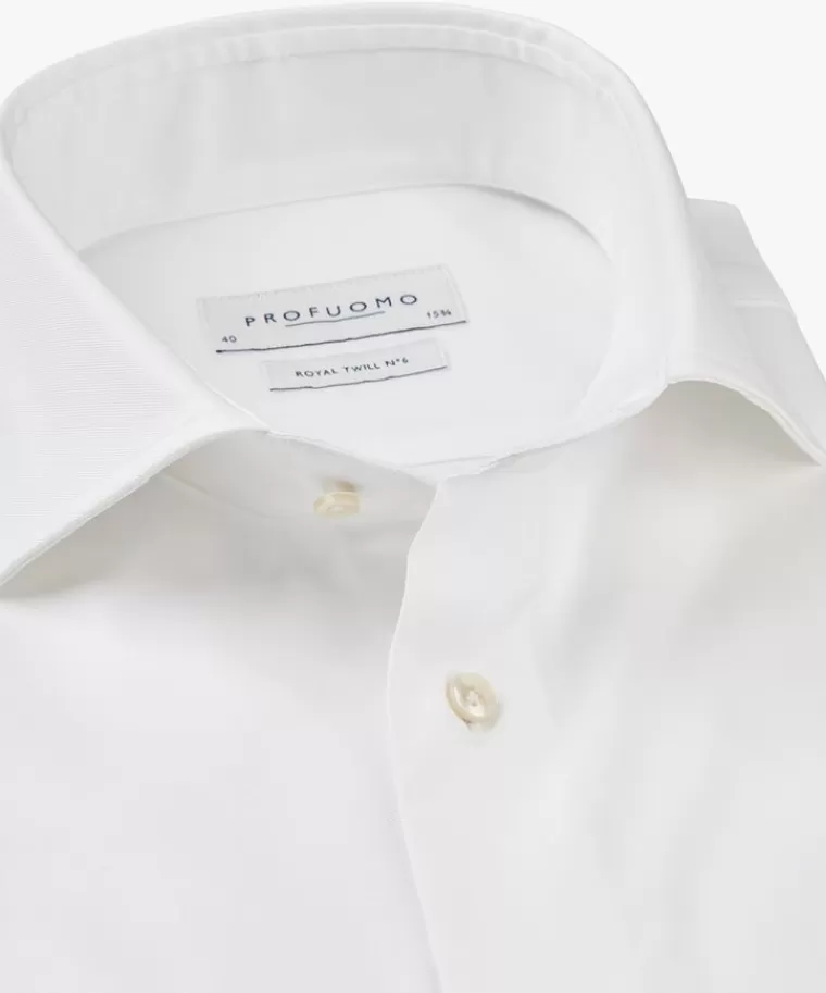 Profuomo Royal twill No 6 Wit Flash Sale