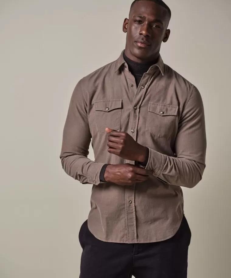 Profuomo corduroy western Taupe Cheap
