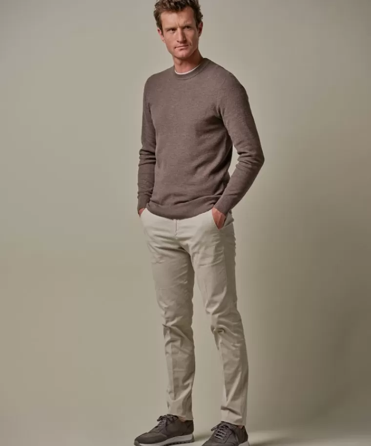 Profuomo structuur crewneck Taupe Cheap